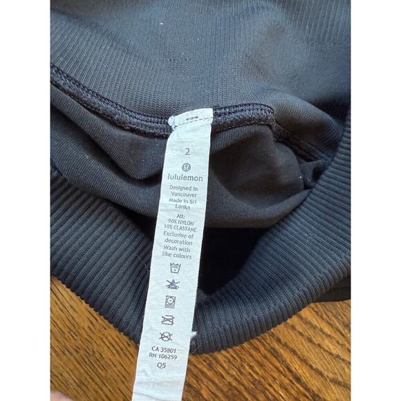 Lululemon Black Wide Waistband Compression Tights Size 2 Womens - Picture 5 of 5